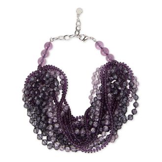 Emporio Armani Accessoires, Dames, Paars, ONE Size, Multisnoer ketting met doorschijnende facetkralen