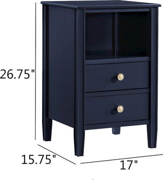 Comfort Pointe Winsley 2-drawer storage Nightstand - Midnight Blue
