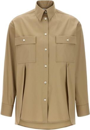 Ferragamo Pannelli Shirt - Dames - Overhemden - Beige - 2XS - Katoen - Overhemden