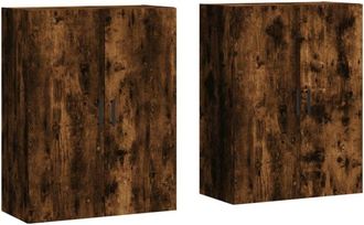 vidaXL Wall Mounted Cabinets 2 pcs Smoked Oak 69.5x34x90 cm Vidaxl