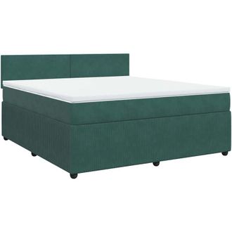 vidaXL Vidaxl - Cama Box Spring Con Colch&oacute;n Terciopelo Verde Oscuro 180x200 Cm