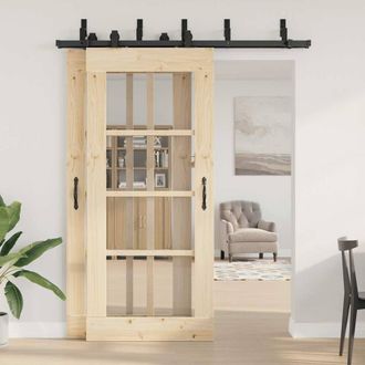 Berkfield Home Sliding Door Hardware Kit 183 cm Steel Black