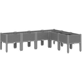 vidaXL Jardinera Con Patas Pp Gris Claro 160x120x42 Cm Vidaxl