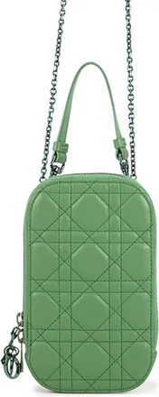 Dior Green Leather Phone Wallet (Pre-Owned)