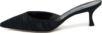 Manolo Blahnik Mules Carolynemu con pieghe (11 CM) - Nero