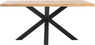 Koketto Home Mesa de comedor con tablero de roble y patas negras