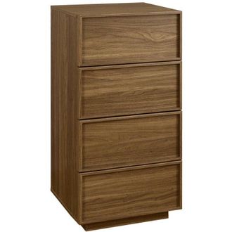 Sweeek 4-drawer wood effect dresser, Kuba, Walnut, 48x43x98.5 cm