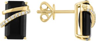 Effy 14K Gold Diamond & Onyx Stud Earrings in Black at Nordstrom Rack
