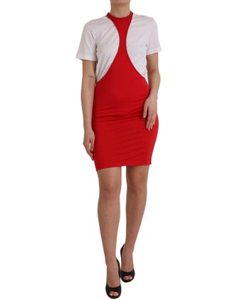 Dolce & Gabbana Womens Red Mini Dress Cutout Detail Cotton - Size EU 40 (Womens)