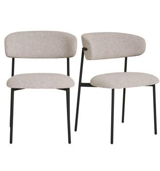 Moloo Silla tapizada en tela con textura de arena (x2)
