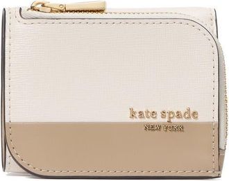 Kate Spade New York small devin colorblock saffiano leather card case in Timeless Taupe Multi at Nordstrom