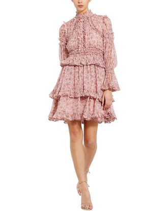 Mac Duggal Open Front Ruffle Mini Dress