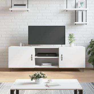 Berkfield Home TV Cabinet White 150x30x50 cm Engineered Wood | Size: 150 x 30 x 50 cm