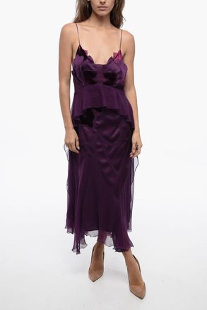 Alberta Ferretti Chiffon Sleeping Dress with Applied Motif Alberta Ferretti