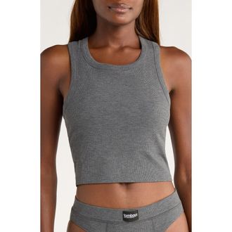TomboyX Rib Longline Sports Bra in Heather Gray at Nordstrom, Size X-Small