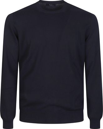 Fay Round Neck Cotton Sweater