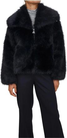 Nenette Pasqua Korte Imitatiebontjas - Dames - Jassen - Blauw - XL - Leer - Jassen