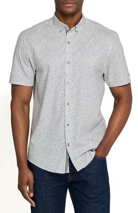 Brooklyn Brigade Prospect Shell Short Sleeve Button Down Performance Shirt in Sage at Nordstrom, Size Xx-Large