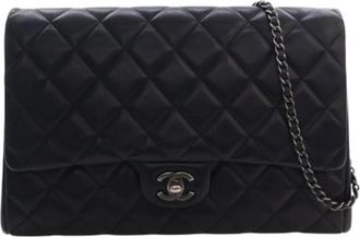 Chanel Pre-owned Vintage Quilted Shoulder Bag - Dames - Vintage Schoudertas - Zwart - ONE Size - Leer - Vintage