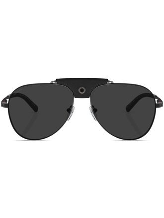 Bulgari pilot-frame tinted-lenses sunglasses - Black