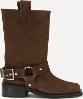 Ganni Suede biker Boots Female 37