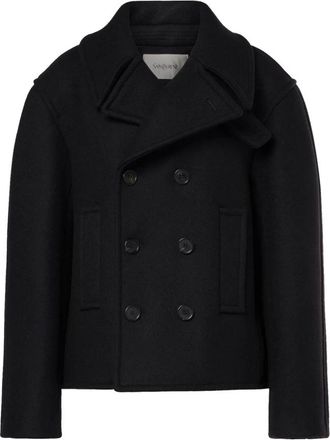 Saint Laurent Blazers, female, Black, M, Oversized Peacoat