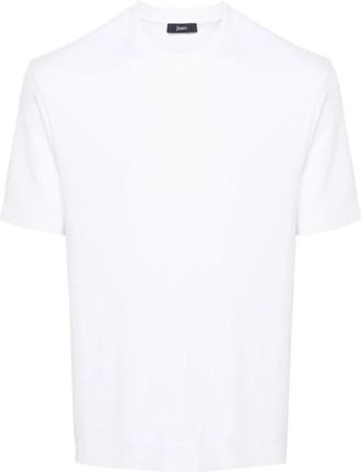 Herno Wit Katoenen T-shirt - Heren - T-shirts - Wit - 2XL - Katoen - Tops