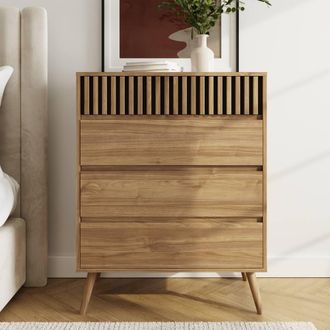 GFW Rowan 4 Drawer Chest in Light Oak