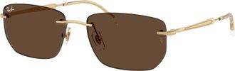 Ray-Ban Stijlvolle zonnebril Rb 3768 in bruin - unisex - Zonnebrillen - Geel - 56 MM - Accessoires
