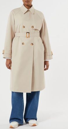 Marina Rinaldi Patto Water Repellent Cotton Blend Trench Coat in Beige at Nordstrom, Size 18W