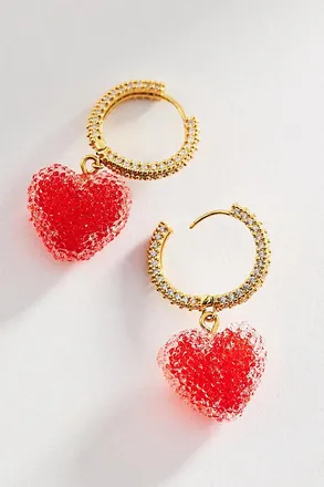 Crystal Haze Jelly Heart Drop Earrings