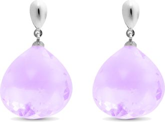 Luxenter oorbellen, 925 sterling zilver en gerhodineerd morganiet zirkonia zoqoyi
