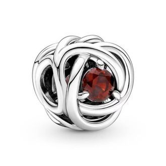Pandora Ladies Sterling Silver January Red Eternity Circle Charm