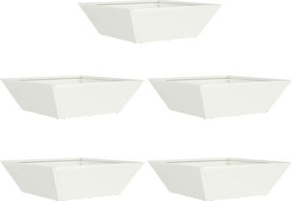 vidaXL Garden Bowl Planter 5 pcs White 50 x 50 x 15 cm Steel Vidaxl