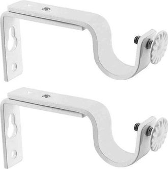 OEM Juego De 2 Soportes Ajustables Para Barra De Cortina De 18-22 Mm - Jinfgerne - Blanco - Ideal Para Una Instalaci&oacute;n De Cortinas F&aacute;cil Y Elegante