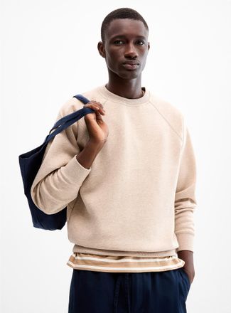 Le 31 Mens Fleece-underside raglan sweatshirt