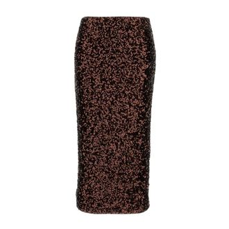 Rotate ROTATE Birger Christensen, Midi Skirts, female, Brown, Size: XS Gonna a tubino longuette