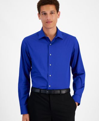 Alfani Dress Shirt Mens Lazulite Stretch Slim-Fit Button-Up FTS328