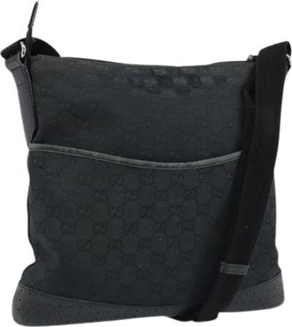 Gucci Pre-owned GG Canvas Schoudertas - Dames - Vintage Schoudertas - Zwart - ONE Size - Leer - Vintage