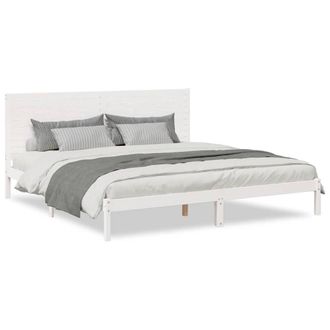 Berkfield Home Extra Long Bed Frame without Mattress White 180x220 cm Solid Wood