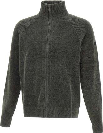 Roberto Ricci Design Cardigans, male, Gray, 3XL, Velvet Full Zip Knit