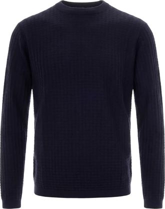 Emporio Armani Trui met ronde hals - Heren - Ronde hals truien - Blauw - M - Wol - Truien & Vesten