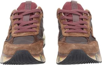 Premiata Brown Suede Fabric Panel Detailing Sneakers