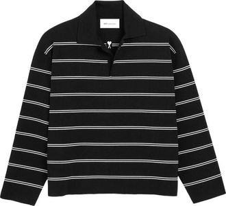 Ami Cotton Ami Patch Striped Polo