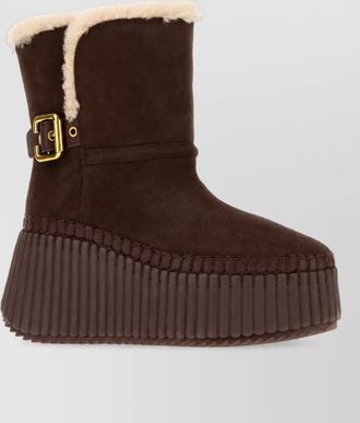Chlo&eacute; leather suede ankle boots