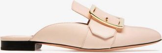 Bally Janesse Buckle Detail Leather Slippers, Brand Size 36 ( US Size 5.5 )