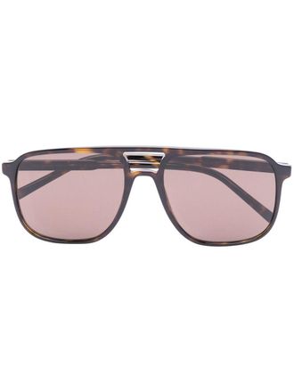 Dolce & Gabbana Eyewear oversized pilot-frame sunglasses - men - Acetate - 58 - Brown