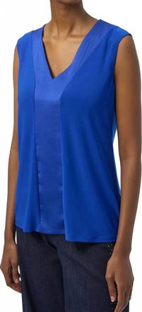 Joseph Ribkoff Fitted V-Neck Sleeveless Top In Royal Sapphire