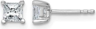 Diamond2Deal 14k Gold 3/4 ct Princess Lab Grown Diamond Stud Earrings VS Clarity, D-E Color