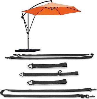No Brand Juego De 5 Protectores Contra El Viento Para Sombrillas Con Mosquetones - Correas Ajustables Para Sombrillas Flotantes Y De Balc&oacute;n
